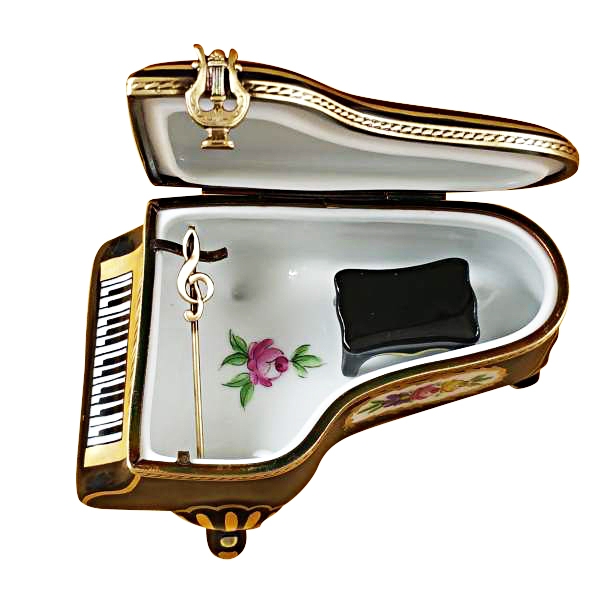 Grand piano floral with porcelain bench