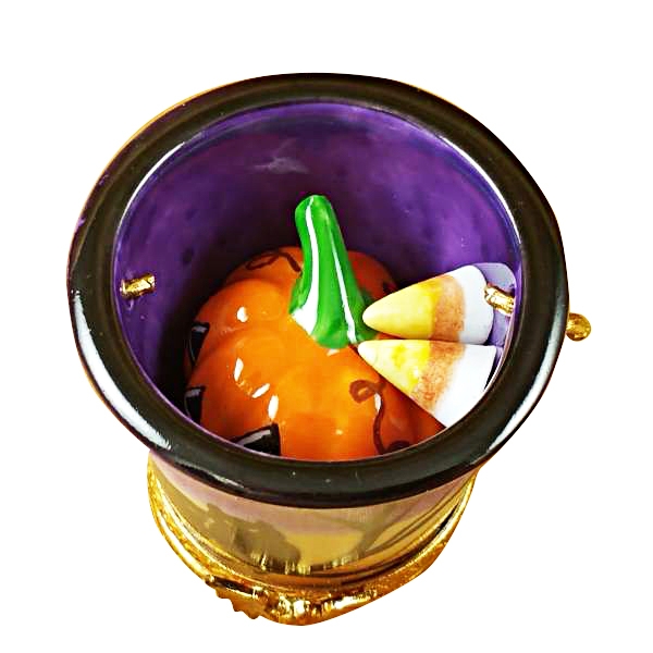 PUMPKIN IN PAIL W/CANDY CORN