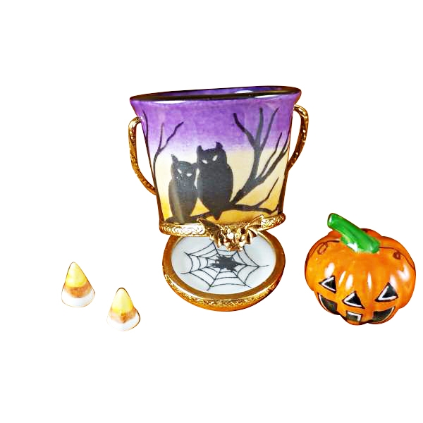 PUMPKIN IN PAIL W/CANDY CORN