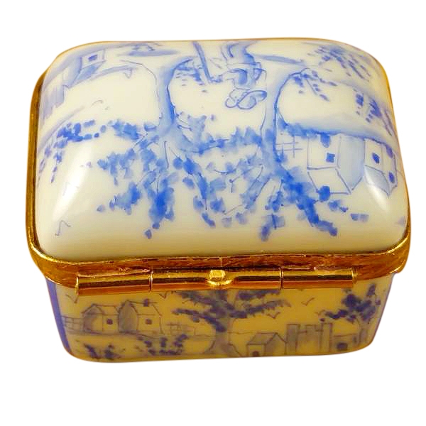 BLUE TOILLE BOX - Limoges Boxes and Figurines - Limoges Factory Co.
