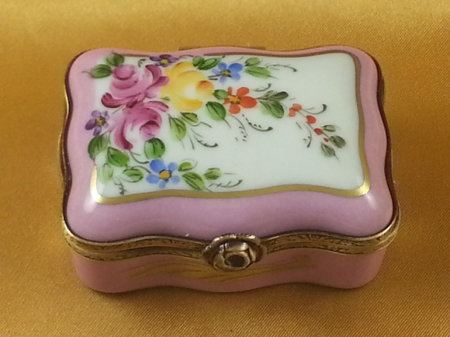 PINK RECTANGULAR WITH FLOWERS