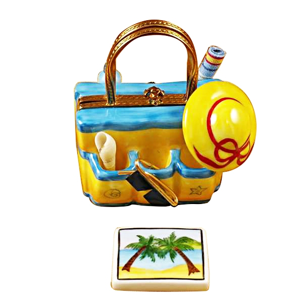 Beach tote w/hat & accesories - Limoges Boxes and Figurines - Limoges ...