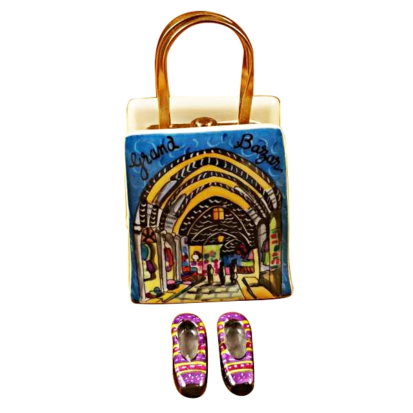 ISTANBUL TURKEY SHOPPING BAG WITH REMOVABLE TURKISH SLIPPERS