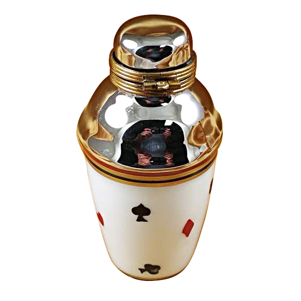 Martini shaker-playing cards