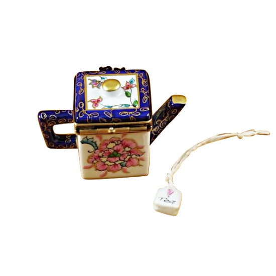 Tea Pot w Cow Lait Limoges Box Porcelain Figurine — {{ shop }}