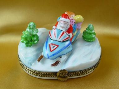 Santa on snowmobile