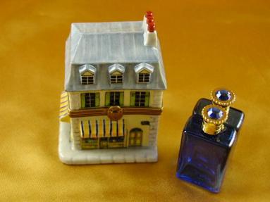 Perfume house with two bottles
