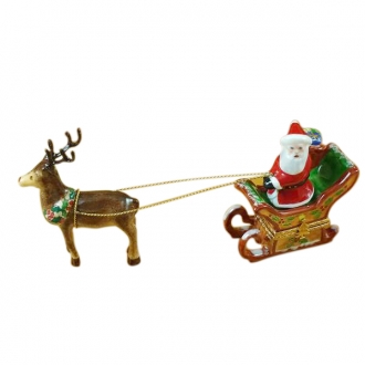 Santa in sleigh w/reindeer