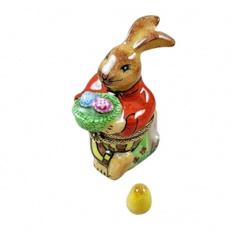 Brown Easter Bunny with Egg