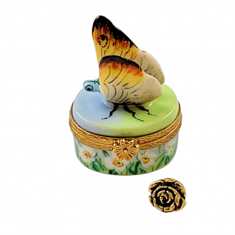 Butterfly with Removable Brass Flower