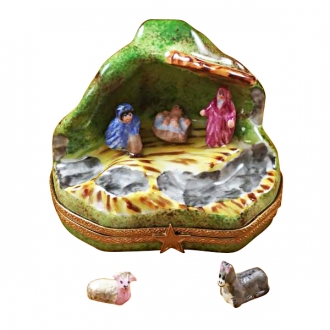 NATIVITY WITH 2 REMOVABLE ANIMALS