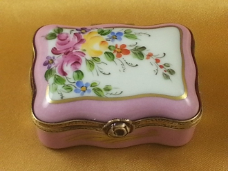 PINK RECTANGULAR WITH FLOWERS