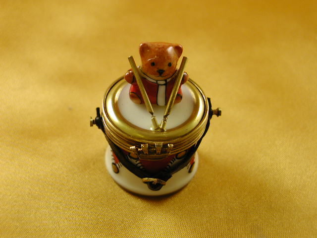 Teddy bear on drum