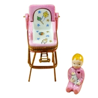 Baby high chair - pink