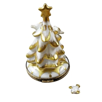 WHITE AND GOLD CHRISTMAS TREE WITH DOVES