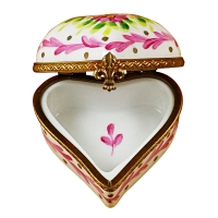 Heart with pink trim & flowers