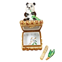 PANDA WITH REMOVABLE BAMBOO AND GREEN LEAF BRANCH