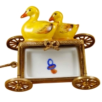 TWO DUCKS ON PULL CART