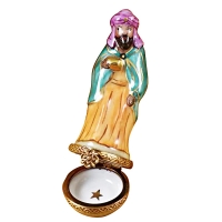 EIGHT PIECE MINI HINGED NATIVITY W/ PORCELAIN STABLE