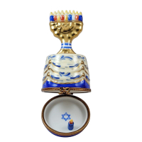 Hanukkah Menorah On Table With Removable Candle