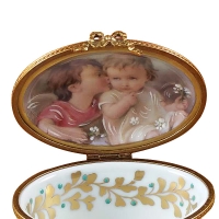 Studio collection - oval turquoise w/babies portrait