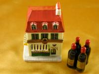 Wine house w/four bottles