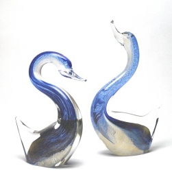 Swan Pair Blue/Gold