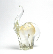 Crystal with gold Murano Elephant