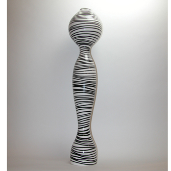 Vase Africa Zebra White/Black