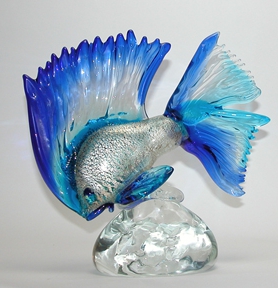 Blue and silver Murano Fish