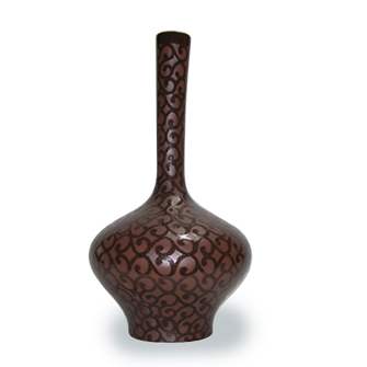 Ceramic Vase Brown Tone on Tone