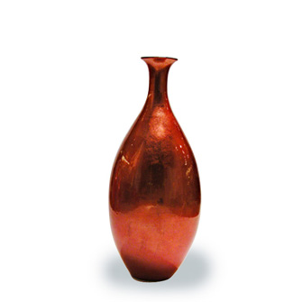 Ceramic Vase Dark Orange Lacquer