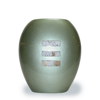 Ceramic Vase Green Pearl with Eggshell Inset