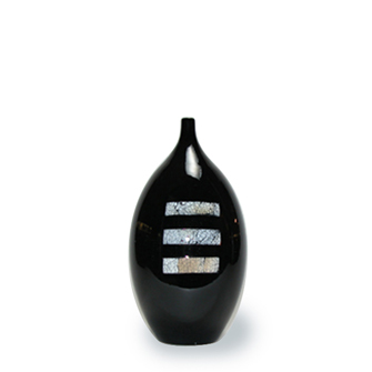 Ceramic Vase Black with Eggshell Inset