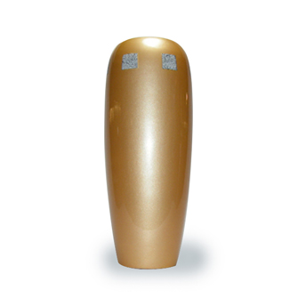 Ceramic Vase Yellow Pearl w/Eggshell Inset