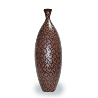 Ceramic Vase Brown Tone on Tone
