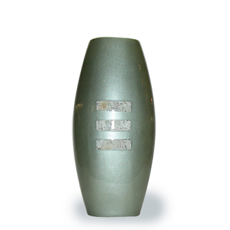 Ceramic Vase Green Pearl with Eggshell Inset