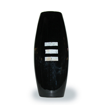 Ceramic Vase Black with Eggshell Inset