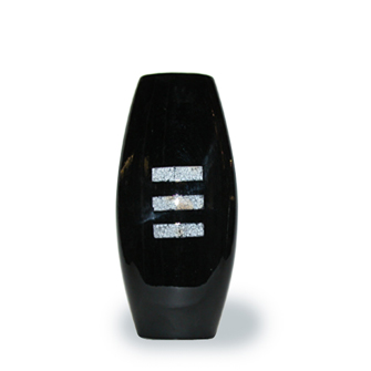 Ceramic Vase Black with Eggshell Inset
