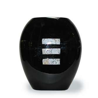 Ceramic Vase Black with Eggshell Inset