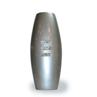 Ceramic Vase Blue Grey w/Eggshell Inset