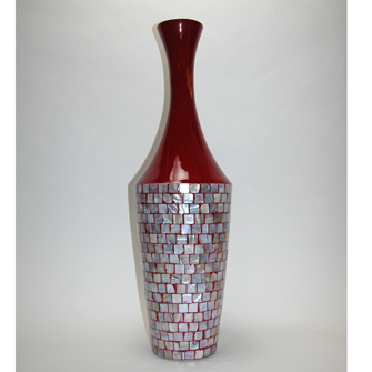Ceramic Vase Red Mother of Pearl