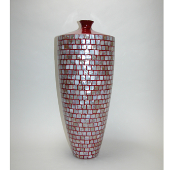 Ceramic Vase Red Mother of Pearl