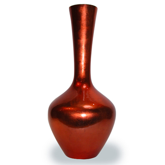 Ceramic Vase Dark Orange Lacquer