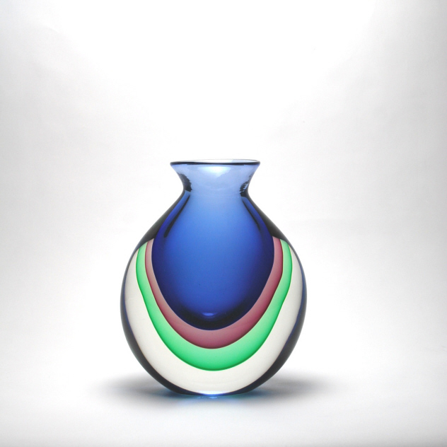 Murano Glass Vase Sapphire/Ruby/Emerald