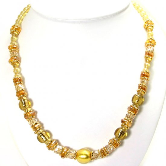 Murano Glass Necklace Gold