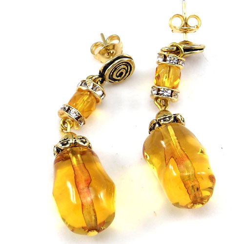 Murano Glass Earrings Amber