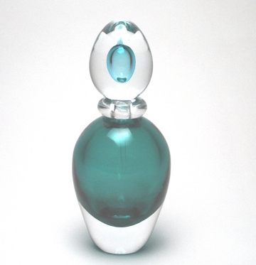 Sommerso Oval Turqouise Perfume Bottle Murano Glass