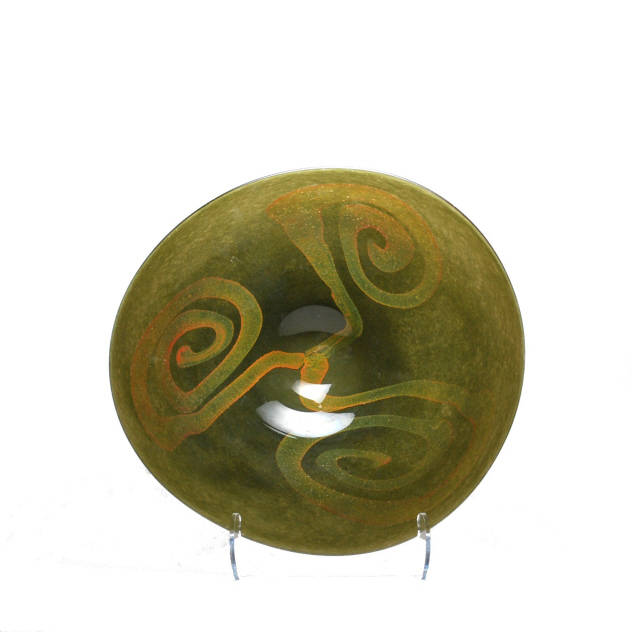 Amalia Olive Green/Yellow Centerpiece Plate