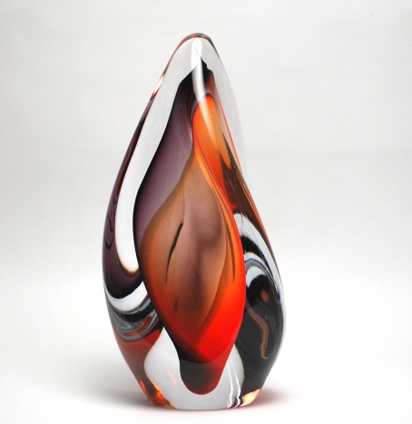 Black and red spiral cone - Murano Glass - Murano Glass Gifts Co.